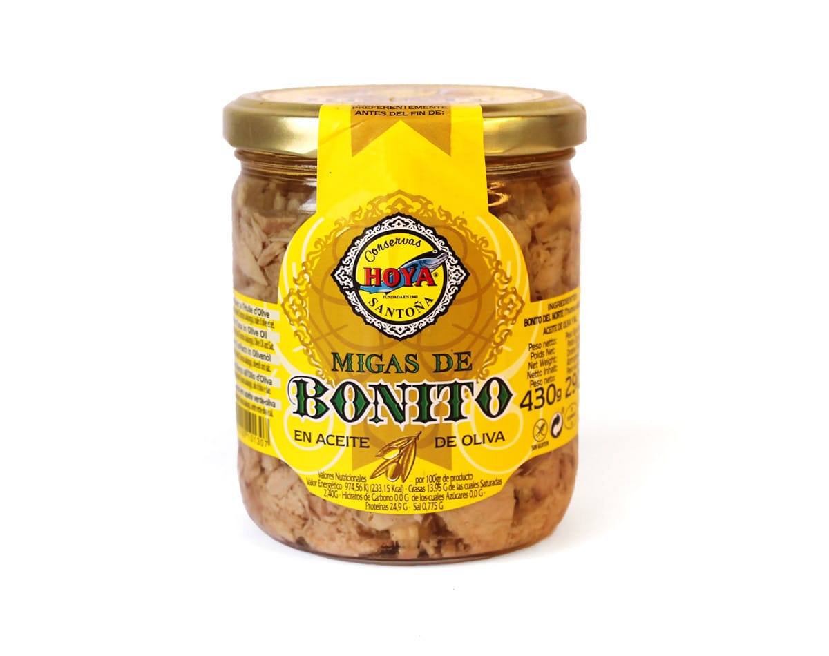 Tarro de migas de Bonito del Norte en aceite de oliva HOYA 430g
